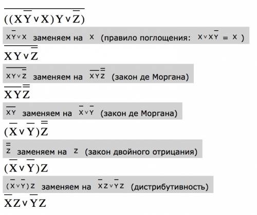 Логические выражения ¬((x& ¬yvx)& yv¬z)