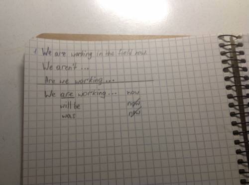 Вот 3 предложения на языке: 1. we are working in the field now. 2. they compose a new tune at the mo