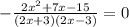 - \frac{2 x^{2} + 7x - 15}{(2x+3)(2x-3)} = 0