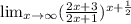 \lim_{x \to \infty} ( \frac{2x+3}{2x+1})^{x+ \frac{1}{2}}