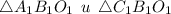 \triangle A_1B_1O_1 \: \: u \:\: \triangle C_1B_1O_1