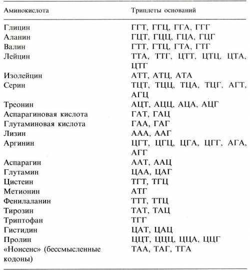 Скиньте таблицу генетического кода почку и плюс стипендию половину