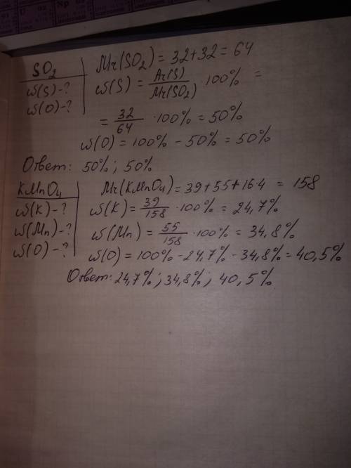 Вычислите содержание элементов (в %) в оксиде серы (iv); в пермагнате калия kmno4