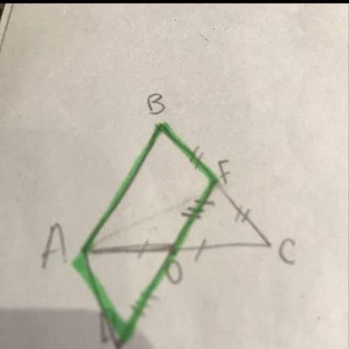 Точки о и f — соответственно середины сторон ас и вс треугольника авс, а точка d лежит на луче fo и