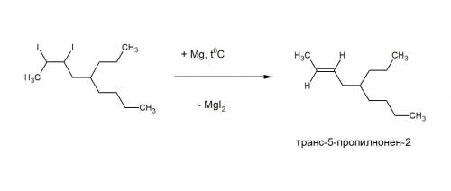 Решите , сложно 2,3-дийод,5-пропилнонан+mg