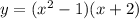 y= (x^2-1)(x+2)