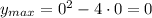 y_{max}=0^2-4 \cdot 0=0