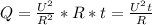 Q= \frac{U^2}{R^2} *R*t= \frac{U^2t}{R}