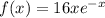 f(x)=16xe^{-x}