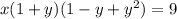 x(1+y)(1-y+y^2)=9