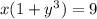 x(1+y^3)=9