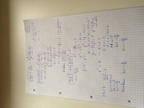 Решить уравнения. 1. 1/x-5+3/x+1=x^2-2x-21/x^2-4x-5 2. (x-1/x+2)^2-36(x+2/x-1)^2=5