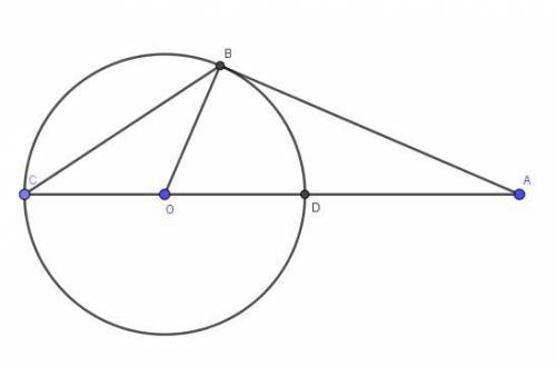 Окружность с центром на стороне ас треугольника авс проходит через вершину с и касается прямой ав в