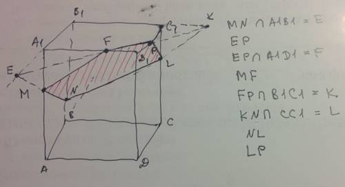 ﻿﻿﻿в параллелепипеде abcda1b1c1d1 точка m принадлежит aa1, точка n принадлежит bb1, точка p принадле