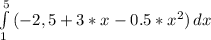 \int\limits^5_1 {(-2,5+3*x-0.5*x^2)} \, dx