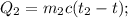 Q_{2} =m_{2} c(t_{2}-t );