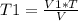 T1= \frac{V1*T}{V}