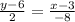 \frac{y-6}{2} = \frac{x-3}{-8}