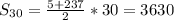 S_{30}=\frac{5+237}{2}*30=3630