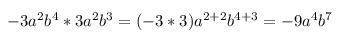 Преобразуйте выражение в одночлен стандартного вида −3a2b43a2b3