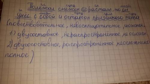 Синтаксический полежал снежок и растаял но он унес с собой и остаток приземного тепла