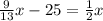 \frac{9}{13}x - 25 = \frac{1}{2} x