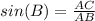 sin(B)= \frac{AC}{AB}