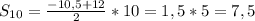 S_{10} = \frac{-10,5 + 12}{2} *10 = 1,5 * 5 = 7,5