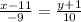 \frac{x- 11 }{-9} = \frac{y+1 }{10}