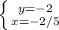 \left \{ {{y=-2} \atop {x=-2/5}} \right.