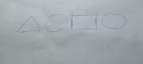 Нарисуй от руки квадрат, треугольник и два круга так, чтобы квадрат находился справа от круга и треу