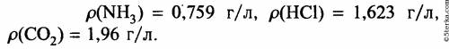 Найдите плотность(массу одного литра ) аммиака, хлороводорода и углекислого газа при нормальных усло