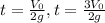 t= \frac{V_0}{2g}, t= \frac{3V_0}{2g}