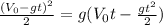 \frac{(V_0-gt)^2}{2} =g(V_0t- \frac{gt^2}{2} )