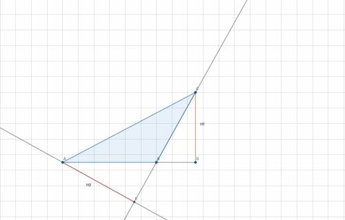 Построить высоты тупоугольного треугольника проведенные из вершин острых углов