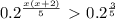 0.2^{ \frac{x(x+2)}{5} }\ \textgreater \ 0.2^{ \frac{3}{5} } &#10;