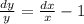 \frac{dy}{y}= \frac{dx}{x} -1