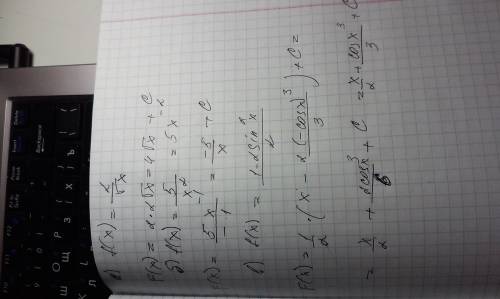 Найти первообразную: а) f(x)=2/корень из х б) f(x)=5/x^2 в) f(x)=(1-2sin^2x)/2