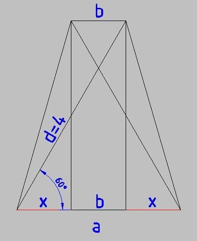 Діагональ проведена через середню лінію рівнобічної трапеції дорівнює 4 см.діагональ утворює з основ