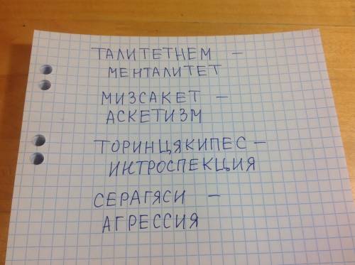 Расшифруйте слова,расставив буквы в правильном порядке 1. талитетнем 2. мизсакет 3. торинцякипес 4.