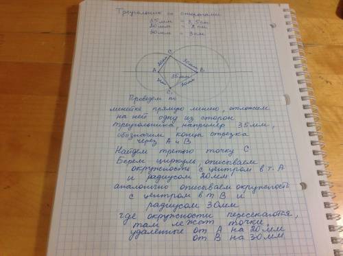 Постройте треугольник со сторонами равными 35,20 и 30мм