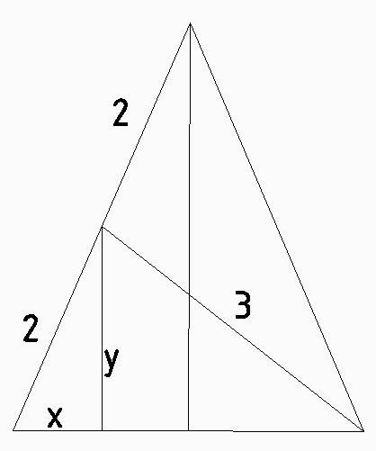 Вравнобедренном треугольнике с боковой стороной, равной 4 проведена медиана к боковой стороне равная