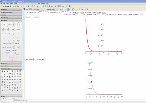 Скиньте, , скрин графика функции y(t)=0.00231277777*e^(0,2716*(t-13.1))+0.00000982777*e^(-1.9939*(t-