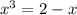 x^3=2-x