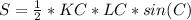 S= \frac{1}{2} *KC*LC*sin(C)