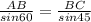 \frac{AB}{sin 60} = \frac{BC}{sin 45}