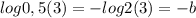 log0,5(3)=-log2(3)=-b