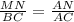 \frac{MN}{BC} = \frac{AN}{AC}