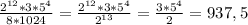 \frac{2^{12}*3*5^4}{8*1024} = \frac{2^{12}*3*5^4}{2^{13}} = \frac{3*5^4}{2} =937,5