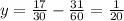 y = \frac{17}{30}- \frac{31}{60} = \frac{1}{20}